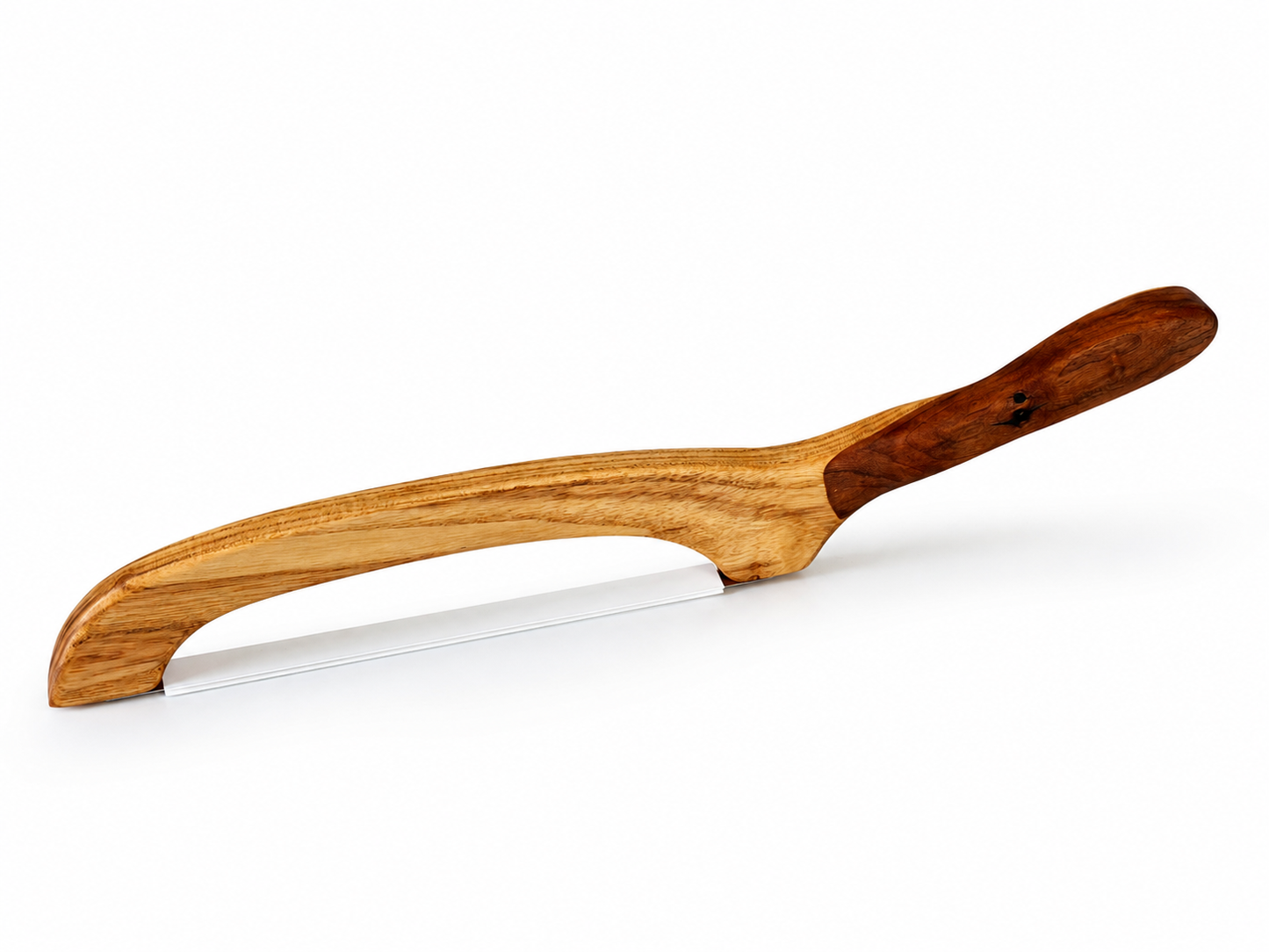 Bread Bow Knife w/ Contoured Handle - Mixed Wood